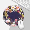 Mouse Pad Pequeno Redondo Floral Retrô Transfronteiriço Presente Publicitário Pad de Mesa Escritório Lan House Pad para Teclado Pad de Mesa Antiderrapante