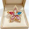 Broche de flor estilo coreano moda all-match liga diamante broche roupas adultas corsage oco pin acessórios atacado