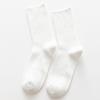 Calcetines de Algodón de Color Sólido de Doble Aguja para Otoño e Invierno, Calcetines Apilados, Calcetines de Media Caña para Mujer, Calcetines Largos de Rayas Verticales Zhuji al por Mayor, Versátil Estilo Japonés