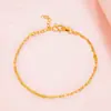Pulseira Clavícula Ouro 18K Imitação Luxo Leve, Mesmo Estilo das Compradas em Loja, Corrente Simples Ouro Fosco Onda d'Água Joia Feminina, Acessórios Cross-Border