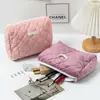 Grande capacidade corduroy saco cosmético cor sólida acolchoado diamante armazenamento bolsa das mulheres estudante saco de armazenamento de cosméticos