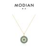Colar Olho de Diabo Modian S925 prata de lei luxo leve totalmente cravejado de diamantes feminino retro olhos azul turquesa corrente quente para clavícula