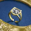 Anillo Abierto de Plata de Ley S925 para Pareja con Diseño de Personalidad de Nicho Anillo para el Dedo Índice Griffin Tailandés de Plata Antigua al por Mayor Europeo y Americano
