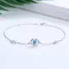 Pulseira de prata de lei s925 rosa para mulheres pulseira de topázio de cristal ins design pulseira de flor elegante estilo coreano
