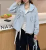 Jaqueta curta feminina primavera/outono 2026 novo estilo coreano com capuz casual solta top casaco moderno