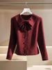 Cardigan de malha cinza super legal exclusivo para mulheres, roupa externa, outono 2024, suéter estilo preguiçoso e macio com laço
