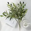 Rama de olivo artificial con frutos Rama de olivo Decoración del hogar Bonsái falso Hoja verde encriptada Planta en maceta Estilo Nórdico Ins