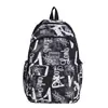 Mochila Casual Simples Nova de Verão 2025 para Mulheres Ir para a Aula Mochila de Grande Capacidade Bolsa Transversal Estampada da Moda