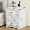 Mesita de noche de lujo ligero, mueble auxiliar pequeño de estilo nórdico blanco moderno simple, almacenamiento económico para dormitorio, mueble de madera listo para usar