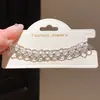 Pulsera circular de malla tejida con cuentas de cristal, pulsera vintage estilo palacio, joyería de alta gama nicho para mujer