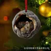 Decoraciones Navideñas Transfronterizas de Búho y Mapache Nuevas, Adornos para Árbol de Navidad, Colgantes Pequeños Planos 2D Acrílicos