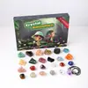 Caja Misteriosa de Piedra Cruda de Cristal Natural Navideña Piedra de Cristal Poke-a-Dot Agujero-a-Agujero Infantil Regalo Calendario de 24 Compartimentos Transfronterizo