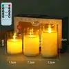 Vela Digital LED de Vidrio Simulado Luz de Llama Oscilante Romántica para el Hogar, Fiesta de Navidad, Accesorios de Ambiente, Adornos