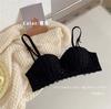 Ropa interior para mujer con senos pequeños junta para hacerlos lucir más grandes sin aros de acero para controlar los senos secundarios y prevenir la flacidez Sexy Conjunto de Sujetador de Encaje de Media Copa