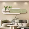 Pintura Decorativa para Sala de Estar Estilo Creme Moderno Simples Arranjo de Flores de Planta Verde Hidropônica Pintura de Parede Suspensa Pintura de Parede de Fundo para Sofá de Alta Qualidade
