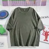 Camiseta retro americana de 230g, lavada y desgastada, hombros caídos, corte holgado, cuello redondo, manga corta, estilo de pareja moderno, venta al por mayor para ventas transfronterizas