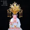 Estatua Divina de Anciana Negra Hu Sanyei Taonai Corona de Fénix Abuela de Taishan Niangniang Guanyin Estatua de Buda Tocado Corona de Cabeza Sombrero
