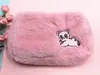 Nova Bolsa de Maquiagem de Pelúcia Simples e Fofa Estilo Ins Nuvens Urso Sorridente Bolsa de Mão Lavável Bolsa de Armazenamento de Maquiagem