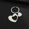 Nuevo Llavero de Acero Inoxidable en Forma de Corazón Acero de Titanio Estilo Pareja Estilo Ins Colgante de Corazón Regalo Creativo Se Puede Grabar