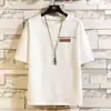 Playera de Manga Corta de Seda de Hielo Fina de Verano para Hombre, Top Holgado Versátil de Media Manga de Marca Moderna
