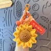Pelúcia de crochê para ganhar o primeiro lugar de uma vez, pingente promissor feito à mão, pingente de presente pequeno para abastecer para o exame de admissão ao ensino médio