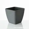 Vaso de Flor de Plástico Preto Fosco Moderno Minimalista com Design Quadrangular Trapezoidal, Adequado para Flores e Plantas Artificiais, Versátil para Decoração de Mesa
