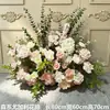 Arreglos florales artificiales para bodas, arreglos florales de suelo con temática de bosque, decoración de escena de boda, flores para pasillo de escenario T, arreglos florales para compromisos