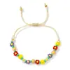 Artesanato Exquisito Transfronteiriço, Estilo Único, Pulseira de Flor de Miçangas de Arroz Multicor, Joia Colorida Tecida para Combinação Diária Atacado