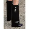 Botas de Moda Estilo Europeo y Americano hasta la Rodilla para Mujer, Nuevas 2025 Botines Versátiles de Punta con Hebilla