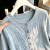 Nuevo Suéter Cardigan Abrigo de Punto Trenzado Estilo Coreano Casual Chic Otoño/Invierno 2026 para Mujer
