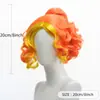 Mechas Desmontables con Gradiente Naranja Transfronterizo Peluca Corta Estilo Rizado Corto Cosplay de Anime/Fiesta Raya Media