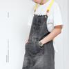 Delantal de mezclilla para restaurante, té con leche, barbería, peluquería, logotipo impreso, repostería, ducha, bar, cafetería, ropa de trabajo, impresión