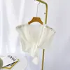 Bufanda de Punto para Primavera y Otoño, Chal con Nudo, Ropa Exterior para Mujer, Habitación con Aire Acondicionado de Verano, Protección de la Columna Cervical, Rebeca de Punto Versátil, Cuello Falso