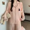 Pijama com bojo, algodão nuvem, novo conjunto de duas peças fofo de animal de desenho animado para outono e inverno, pode ser usado fora