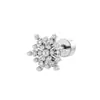Brincos Exquisitos e Luxuosos Estilo Coreano de Henson com Zircônia e Floco de Neve de Pérola para Piercing de Cartilagem
