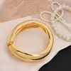 Pulsera Dorada Europea y Americana Brazalete para Mujer Brazalete Abierto Exagerado Anillo de Brazo Accesorios Anillo de Brazo Plateado Brillante Metal Adorno de Brazalete para Brazo