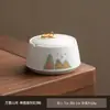 Cenicero de Cerámica con Tapa, Anti-Ceniza Volante, Cenicero Pequeño para Oficina en Casa, Adornos para Sala de Estar, Accesorios para Juego de Té Kung Fu