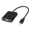 Conversor Micro HDMI para VGA com Conversor de Áudio, Adequado para Projetores de Computador Externos, Adaptador de Alta Definição 1080p