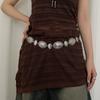 Corrente de Cintura de Metal Prateada em Relevo para Mulheres, Novo Estilo Versátil para Combinar com Vestidos, Design de Alta Qualidade, Acessório de Cintura Versátil, Moderno