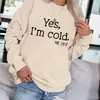 Suéter liso con estampado de letras "I'M Cold", manga larga, cuello redondo