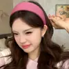 Faixa de Cabelo Larga de Esponja com Costelas Verticais Simples para Primavera e Verão, Design de Coroa Alta Faz o Rosto Parecer Menor, Acessório de Cabelo Estiloso, Peça de Cabeça Versátil