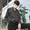 Camisa de manga larga a cuadros para primavera y otoño para hombre, estilo Hong Kong, holgada, estilo coreano, moderna, estilo japonés, chaqueta retro