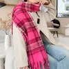 Bufanda de invierno cálida transfronteriza de cachemira sintética, cuadros de mohair sintético, engrosada, ligera, lujosa y de alta gama, manta/chal de doble propósito