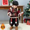 Conjunto de Roupa de Ano Novo com Forro de Fleece para Meninos 2026 Novo Modelo Roupa de Ano Novo Infantil Conjunto de Duas Peças Espessado Novo Estilo Chinês
