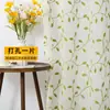 Cortinas Bordadas com Folhas Verdes Estilo Pastoral Cortinas Transparentes Mais Vendido na Amazon Cortinas de Gaze Permeáveis à Luz Produtos Acabados em Estoque Vendas Diretas da Fábrica