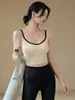 Chaleco deportivo para mujer con soporte a prueba de impactos, copas fijas, top de yoga, camiseta sin mangas, sujetador de fitness para entrenamiento de Pilates para verano