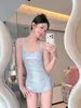 Traje de baño para mujer 2026 Nuevo Lindo Juvenil Pecho Pequeño con Almohadillas para el Pecho Piscina Entrenamiento Deporte Estilo de Carrera Traje de baño Estudiante