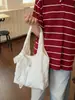 Bolsas de lona atacado para mulheres, estampa de bolinhas, estilo coreano, frescas e simples, adequadas para estudantes, para ir ao trabalho, bolsa de ombro, bolsa tote artística