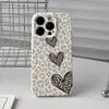 Funda Creativa con Estampado de Leopardo en Forma de Corazón, Ligera y Amigable con la Piel para iPhone 18 Pro Max, Funda Protectora Simple para Apple 15 al por Mayor