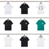 25Mon Camiseta de Marca de Moda Cuello Redondo Manga Corta con Patrón Bordado al Frente, Estilo Unisex, Manga Media de Verano Estilo Pareja para Hombre